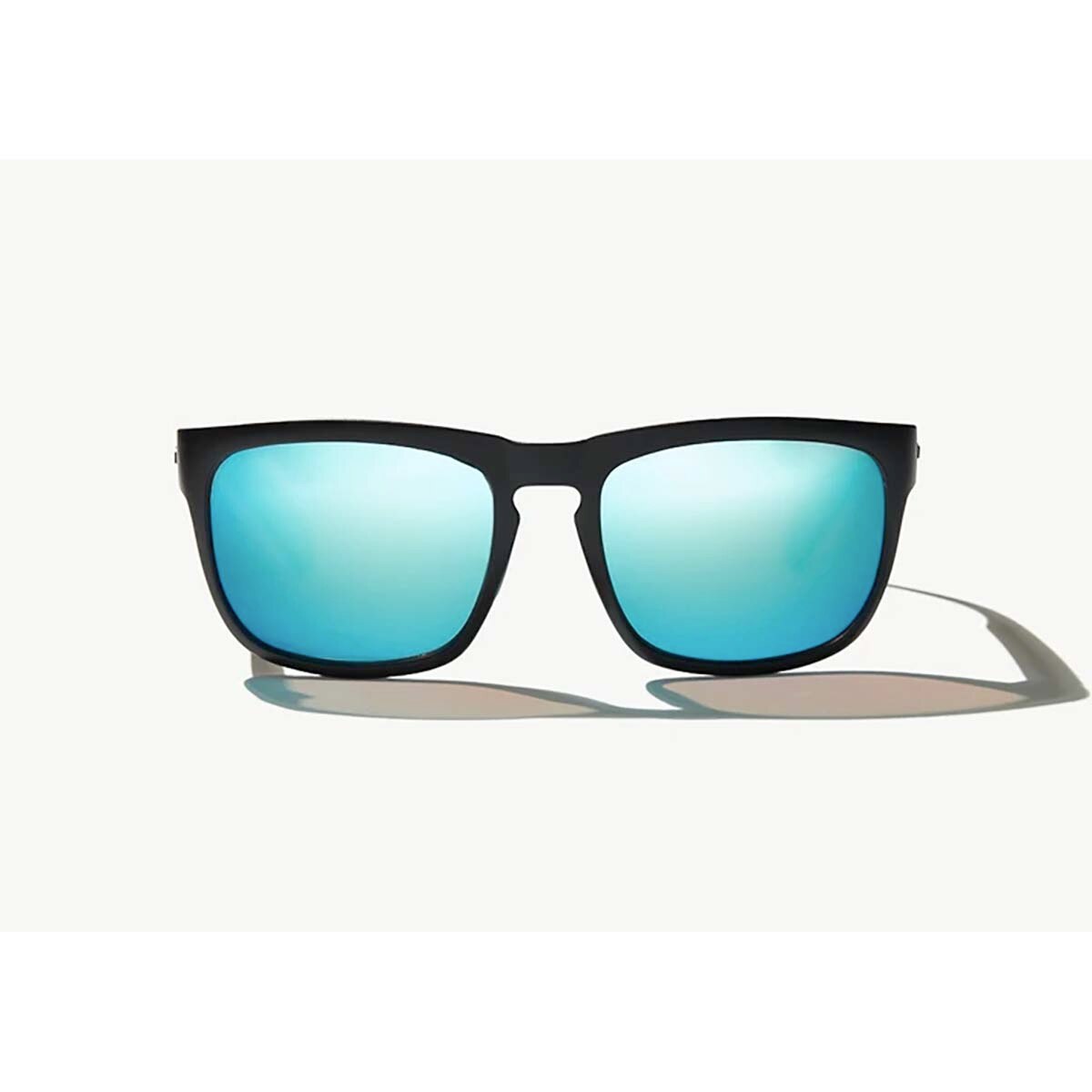 Bajio Swash Sunglasses Polarized in Black Matte with Blue Glass